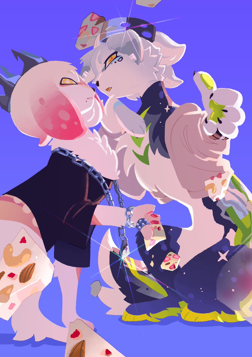 starry_eel's tweet photo. sorry for being gone for so long (again)
anyway squid sister and off the hook animals that me and my friend got,,
hopefully u guys wont eat me for posting this 😭
#splatoon https://t.co/Tzjtnv6xRC