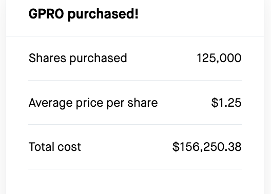 scholar's tweet photo. $GPRO $2 BY TMRW https://t.co/0xpF0rql34