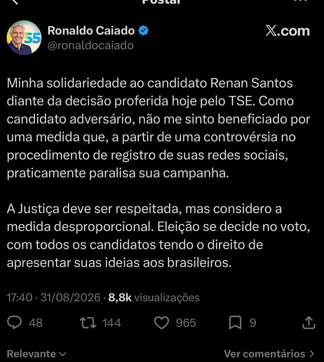 SamPancher's tweet photo. Flávio Bolsonaro, Romeu Zema e Ronaldo Caiado criticam decisão de Dias Toffoli sobre Renan Santos 👇🏻 https://t.co/3yeOyznkVD