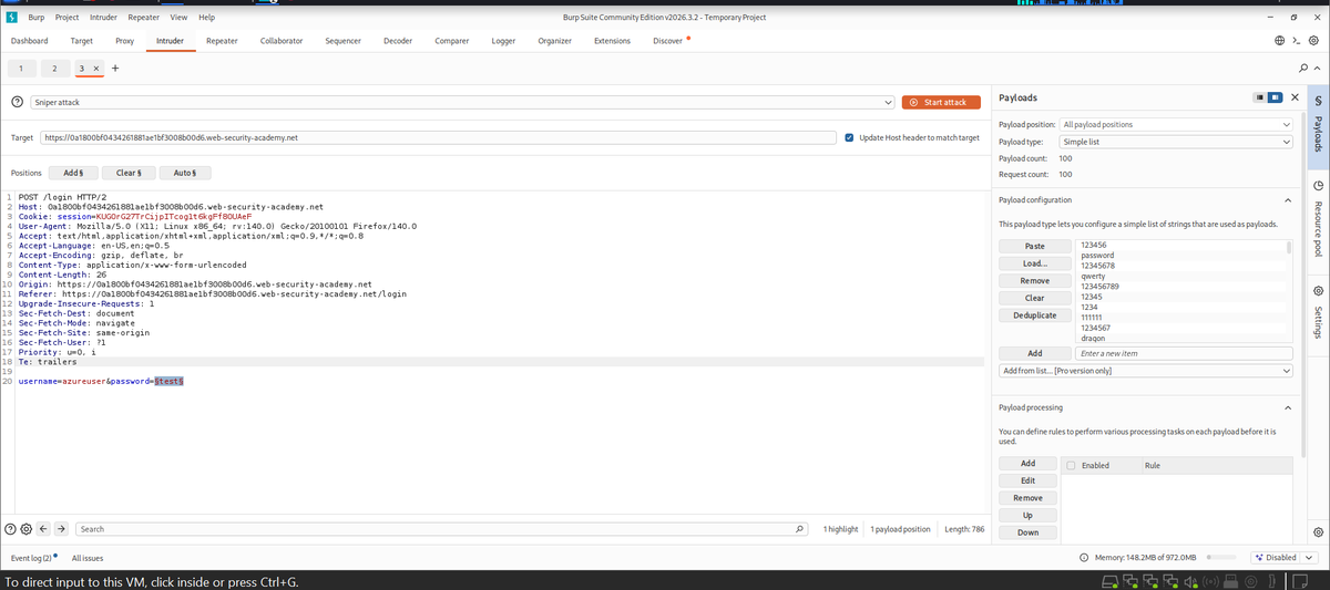 Keylogger117's tweet photo. My biggest takeaway? Brute-forcing isn't really about the attack : it's about knowing what to look for in the responses. Found the valid login by catching a single 302 Found sitting quietly in a sea of 200 OKs. 😇

#BugBounty #Infosec #Cybersecurity #Pentesting https://t.co/LhQRkOZVCT