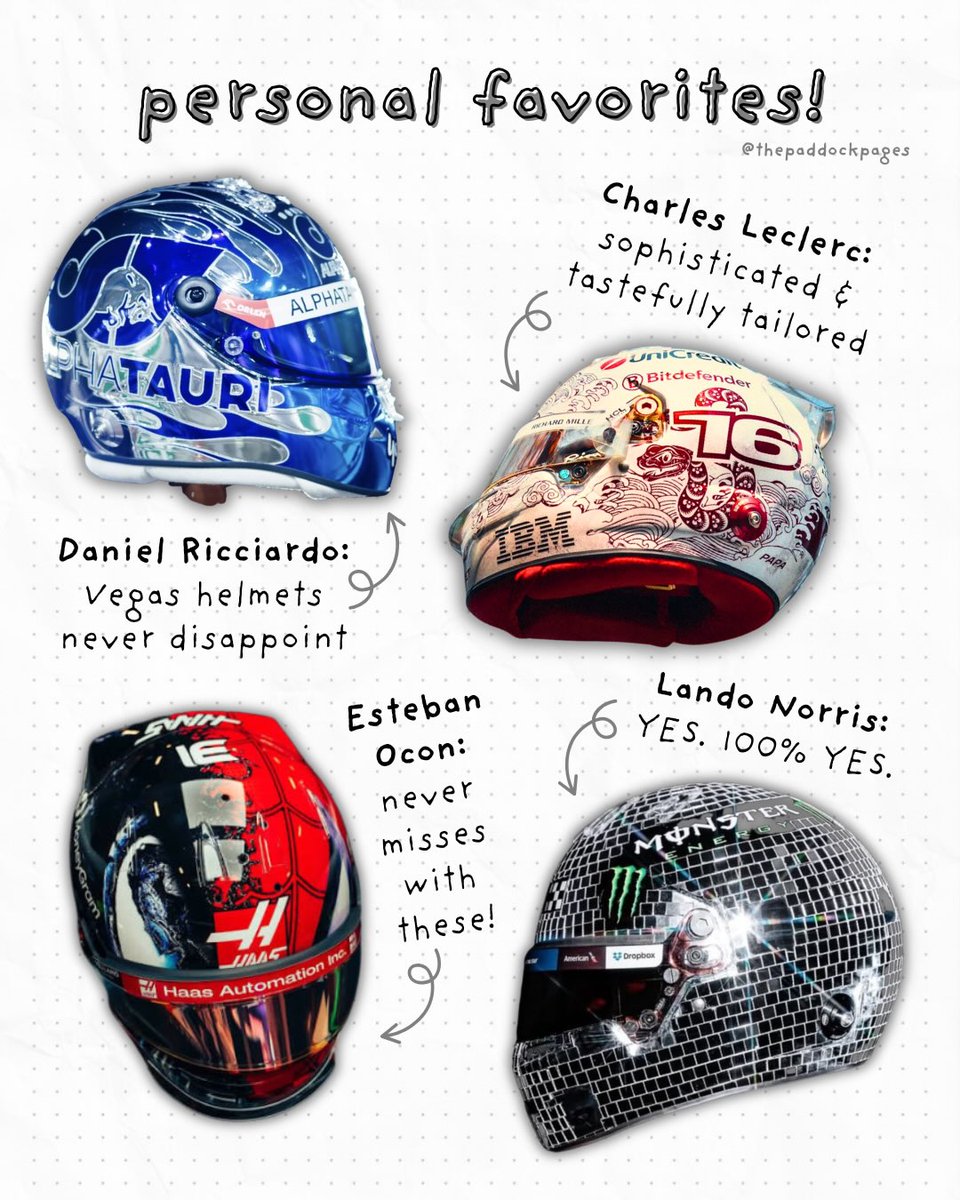 JohnettaSklk's tweet photo. Helmets are one of the most recognizable parts of a driver’s Sunday attire! Each design offers a unique glimpse into their personality and style. Which helmet is your favorite? Let us know below. https://t.co/yUh3W3Lx7S