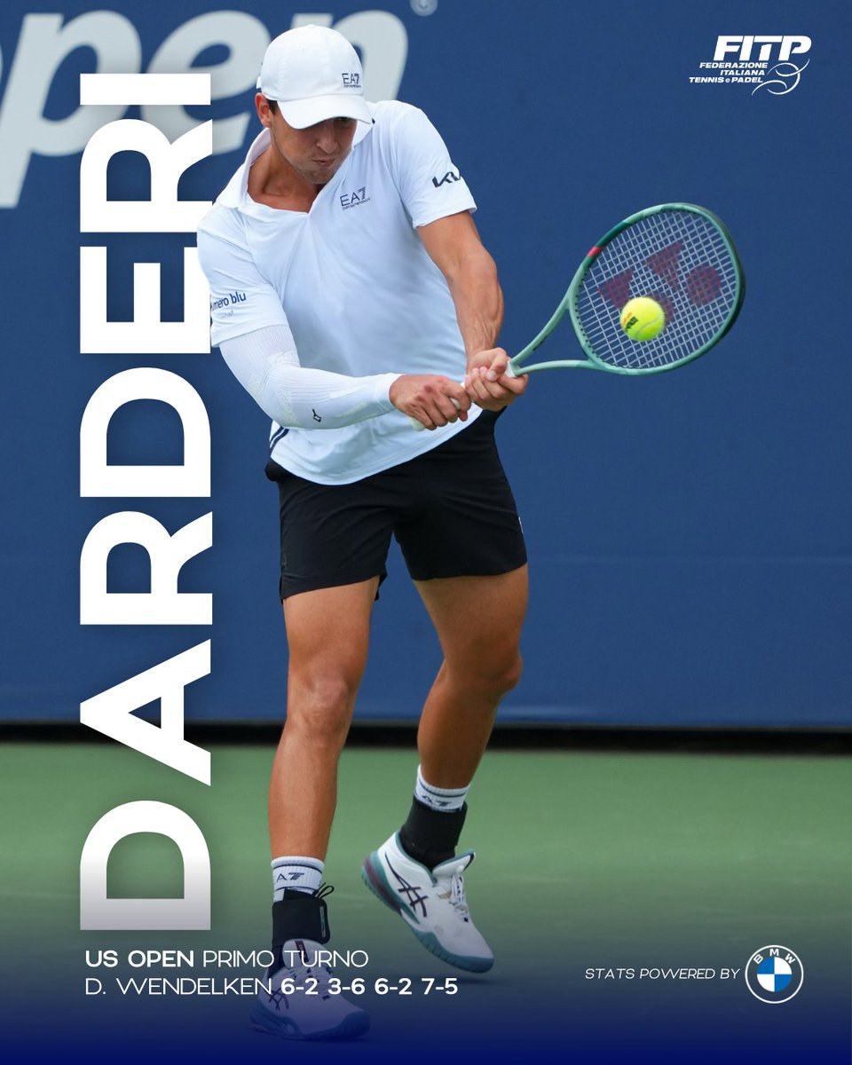 federtennis's tweet photo. Darderi avanti a Flushing Meadows 👏

💪🏻 Luciano batte Wendelken all'esordio e trova Svrina nel secondo turno

@BMWItalia https://t.co/PXnOYceNj7