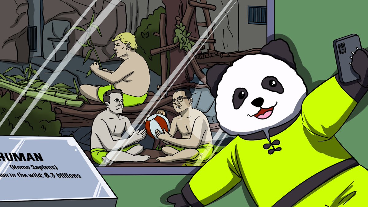 hehuapanda's tweet photo. $HUAHUA checking in on the humans to make sure they’re behaving. So far, the pandas still have the advantage. https://t.co/FSgHUcx1q9