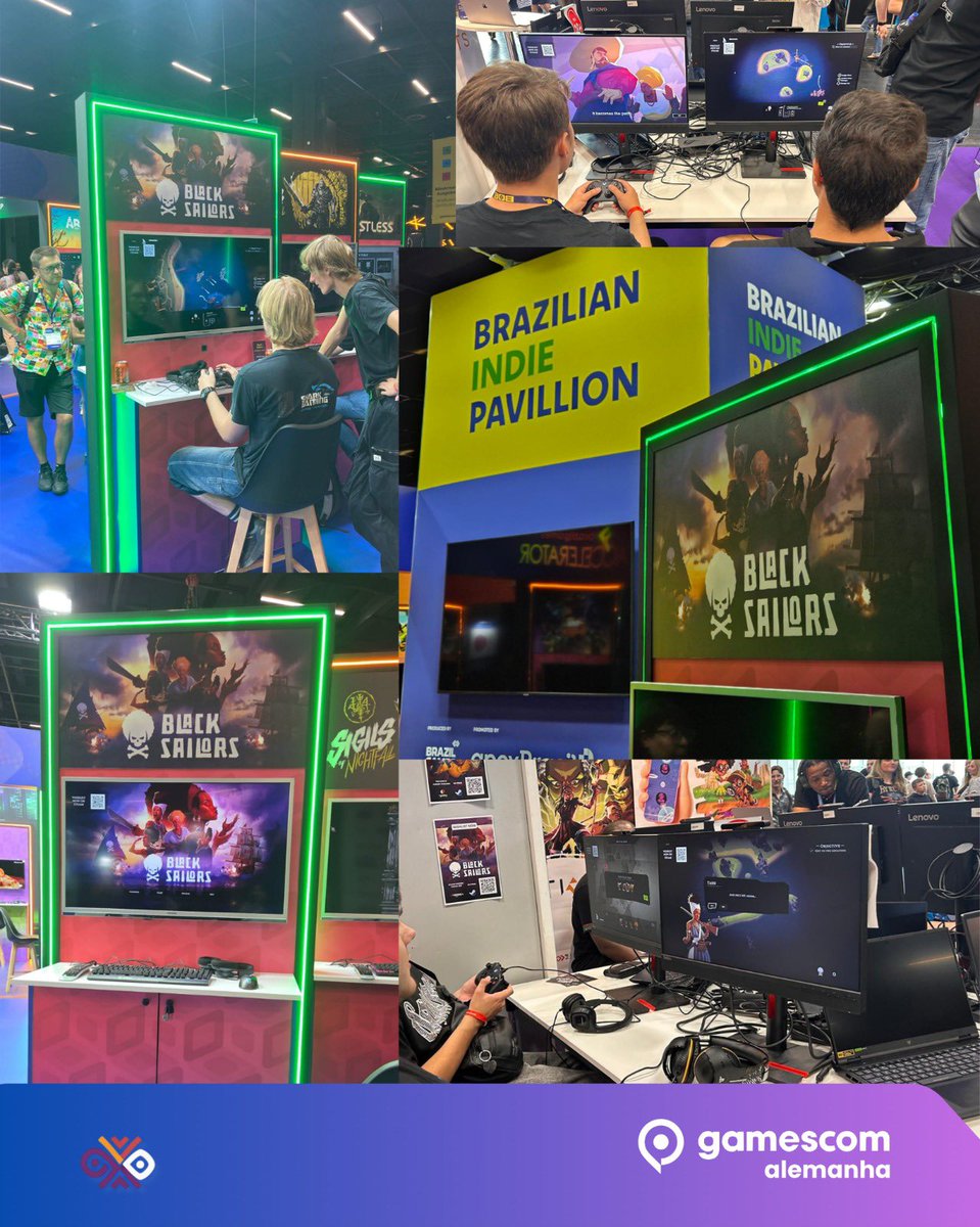 mandingagames's tweet photo. **Black Sailors in Germany! 🇩🇪⚡**

This weekend, we brought our game to @gamescom together with @bgaccelerator and @narratify.agency. Seeing people play our game abroad and receiving so much love was incredible!

Thank you to everyone who stopped by our booth! ⚓

#BlackSailors #Gamescom #BrazilGames #IndieDev #GameDevBR