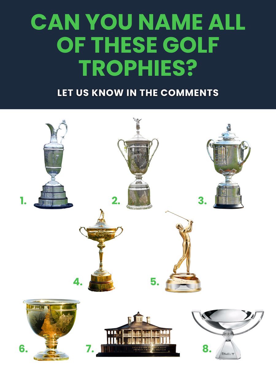 ShipSticks's tweet photo. Think you know your golf? Put your trophy knowledge to the test 🏆 

Comment below and see how many you can guess right 👇 https://t.co/xe9lOGYzgi