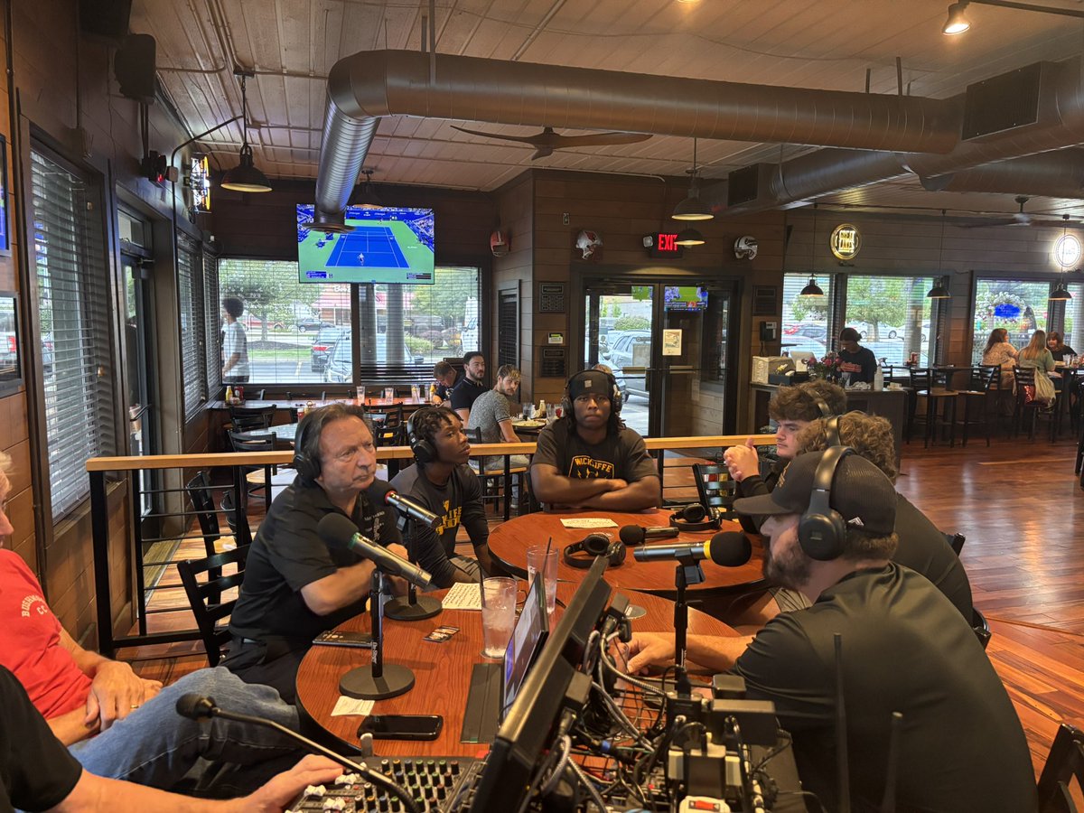 TownCenter2's tweet photo. @MaltaOnMondays Radio Show (AM 1330/FM 101.5) at the Happy Moose in Mentor. Football Show #3. In Segment 2: Charlie and John converse with Coach Marce Porcello and @WHS_Blue_Devils (2-0). Wickliffe will travel to Toledo Woodward on Friday https://t.co/ji9HaYKSkC