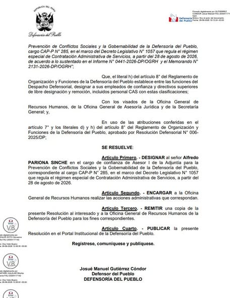 vladimir_cerron's tweet photo. La designación del excongresista, Alfredo Pariona Sinche, como asesor de la Defensoría del Pueblo es un insulto a la sociedad. Un premio a la deslealtad, al transfuguismo, al arribismo y al parasitismo, a pesar de su improductividad legislativa. El defensor del pueblo Josué Gutiérrez comete un craso error.
