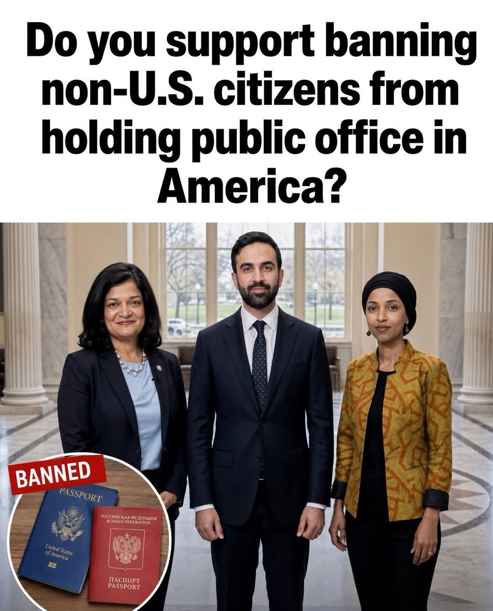 Ax3LVasa's tweet photo. Should non-U.S. citizens be barred from public office? 🇺🇸 https://t.co/8TJ9Zh65xq