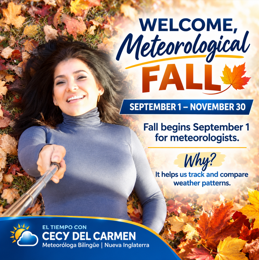 CecyDelCarmenTV's tweet photo. Welcome to meteorological fall! September 1-November 30. Astronomical fall begins with the Autumnal Equinox, September 22, and is based on Earth’s position in relation to the Sun.
#MeteorologicalFall #FallWeather #AutumnEquinox #NewEnglandWeather #Meteorology https://t.co/QwxMid7M58