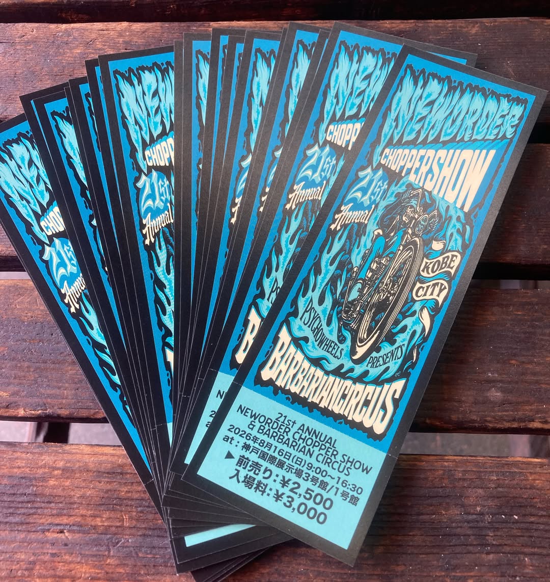 ElmoHeinbaugh's tweet photo. Advance tickets are now available for the New Order Chopper Show in Kobe on August 16! Let’s enjoy this year’s event together! https://t.co/ULxt4hDCiP