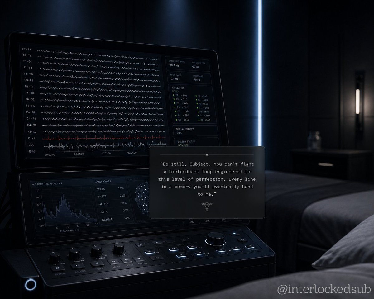 INTERLOCKEDSUB's tweet photo. The Somnus Institute is a one of my favorite places I visit a few times a week... My sessions with the doctor there are like a time loop. 🖤 

#BDSM #Somno #medplay #mindcontrol #SoundCloud #altrock

🧪

https://t.co/KtUorO70ey https://t.co/9ZpkXGfvR0