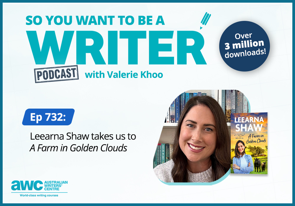 WritersCentreAU's tweet photo. Writing Podcast Episode 732: Leearna Shaw takes us to ‘A Farm in Golden Clouds’

In this episode, Leearna shares that story plus the courses and milestones that paved the way for publication. Listen now: https://t.co/ZdB3FhMD38 https://t.co/46bjChajmQ