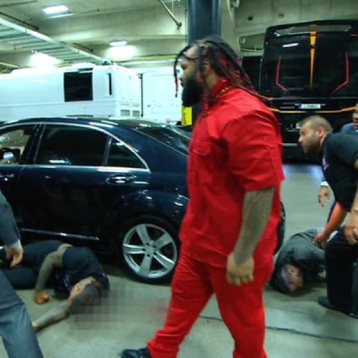 _PWChronicle's tweet photo. Netflix HAS to be stopped.

They really edited the opening segment — blurring Jey Uso’s blood and editing so we don’t see Jimmy Uso get slammed onto the back of the car.

F*cking embarrassing at this point. 

#WWERaw https://t.co/hyLsR7QOfw