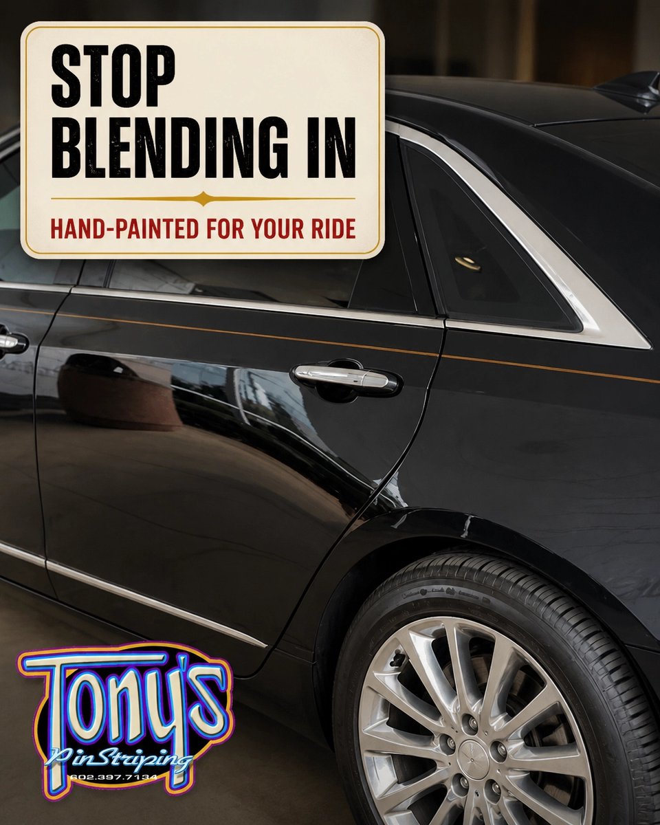 azpinstriper's tweet photo. Stop blending in with every other new car in the lot! Add hand-painted pinstriping and make your ride one of one. Explore: https://t.co/i7JPkamzDI #Pinstriping #CustomCars https://t.co/v4SxPiqdi7
