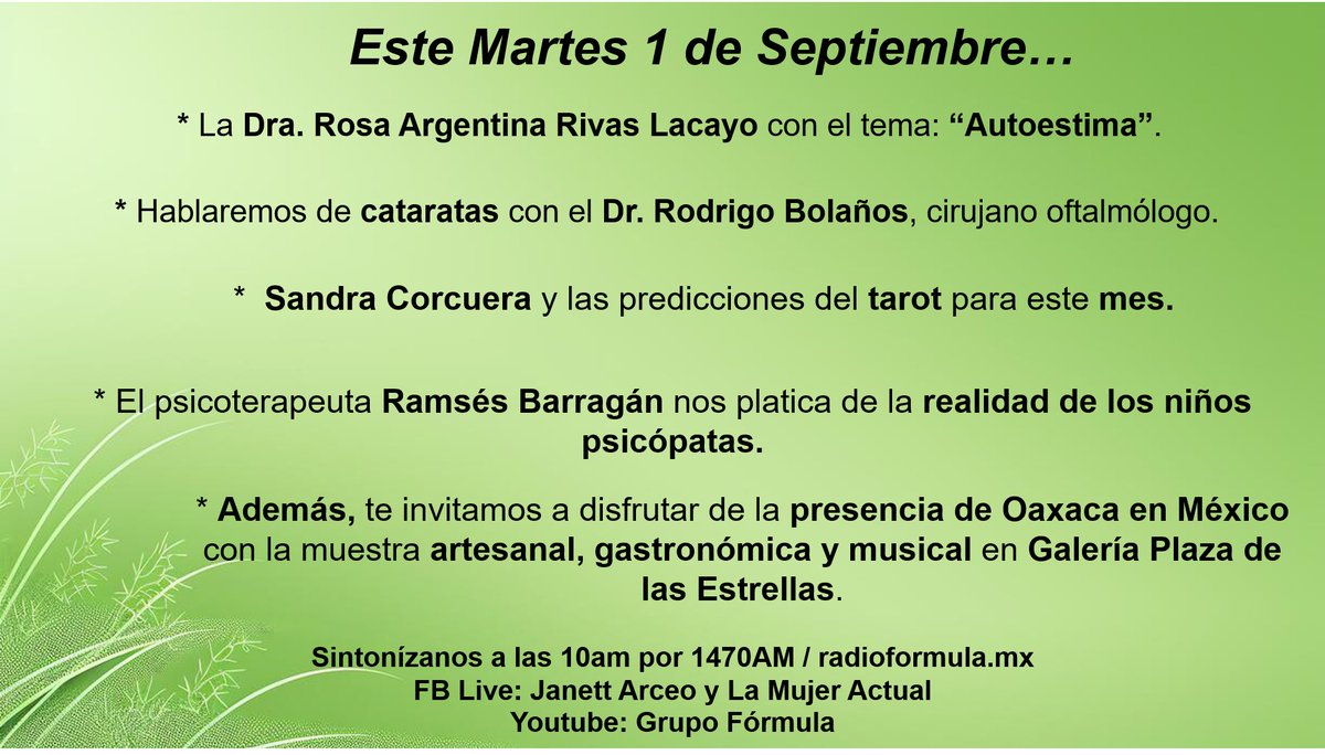lamujeractual's tweet photo. ¡Te esperamos! @rosaargentinarl @SandraCorcuera @RamsesBarraganE #PresenciadeOaxaca @plazagaleriasmx #DrRodrigoBolaños #Cataratas https://t.co/ITLbzGBmNt