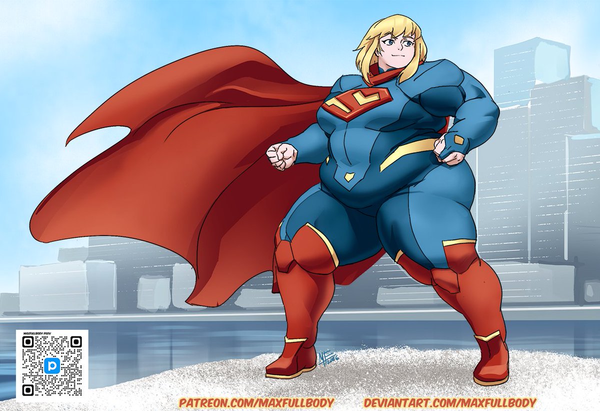 MaxFullbody's tweet photo. My Adventures with Supergirl Plus!

Look up in the sky, it's Sumo Girl!

Swimsuit version on Patreon! 

#PLUSfullbody https://t.co/vn9DnVW5OL