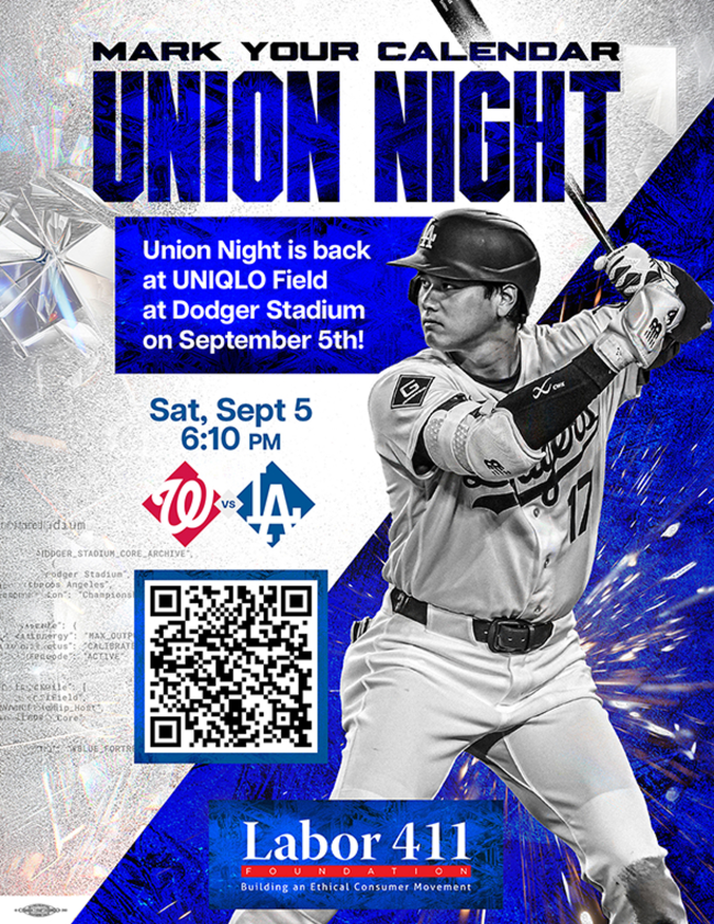 IBEWLocal40's tweet photo. Tickets are still available for IBEW Dodger Union Night!
Get your tix at https://t.co/oxPwIroNJh
Each ticket comes with a limited-edition Dodgers-themed IBEW 40 hat. The Dodgers will also be giving out a Union Night T-shirt and a Yoshinobu Yamamoto “Starter Series” bobblehead. https://t.co/Djd3ohQ6Hw