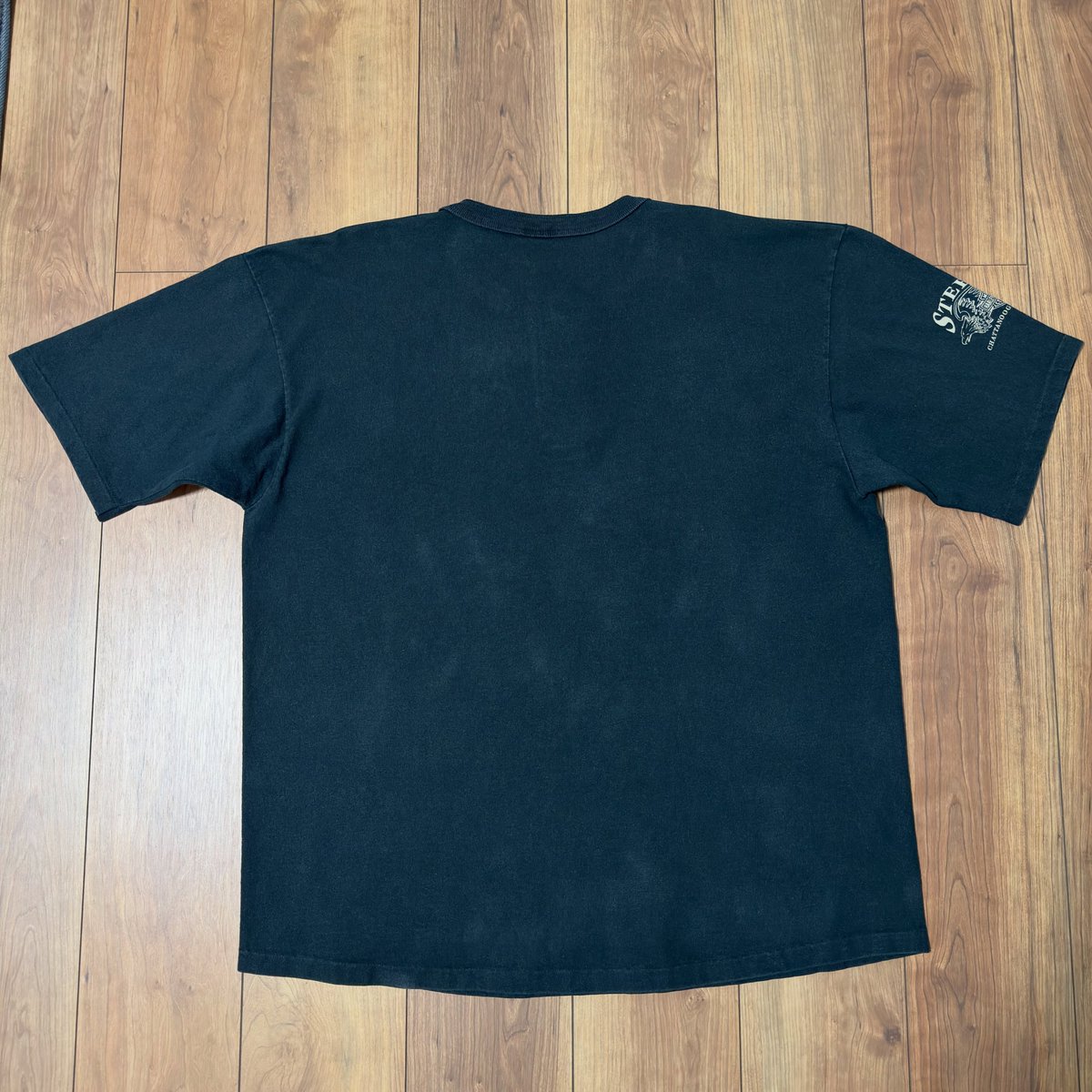 SilviaDraine's tweet photo. Vintage Harley-Davidson T-shirt with a rugged American casual design, featuring a large vertical chest logo and a three-button Henley neckline. Faded from black to a beautiful charcoal black through wear and washing, with authentic vintage https://t.co/hhHRdZE107