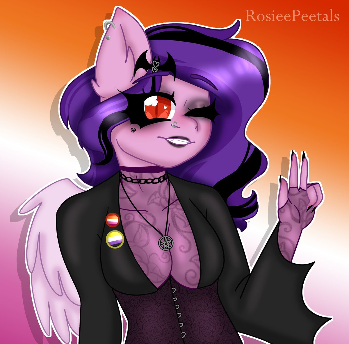 RosieePeetals's tweet photo. Hey, Pippsqueaks! I safely got home, and I'm unpacking as we speak. Thanks for all the love!!! I'll get back to drawing more Pipp soon!!! :D

For now, enjoy art of my Pippsona 🩷🖤 https://t.co/2IQA3ClIl0