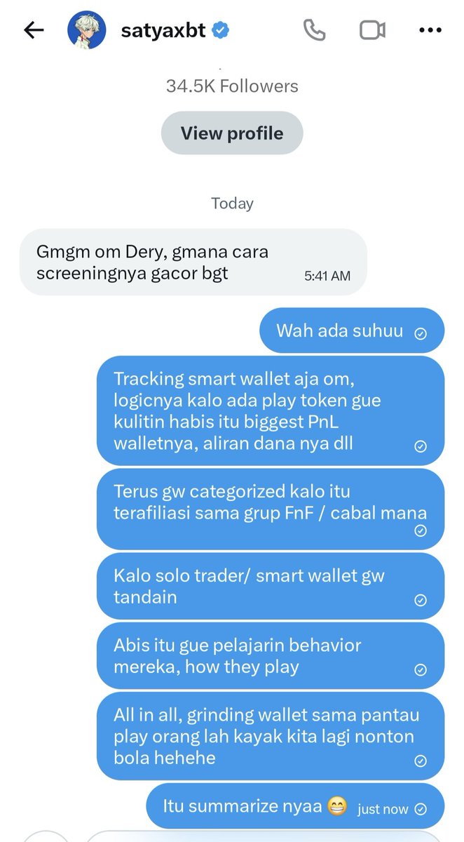 derymars's tweet photo. Buat rekan-rekan yang nanya kenapa bisa dapat early.

DISCLAIMER

Ini murni subjektif dan cara saya pribadi. Diluar sana ada banyak banget methods, tinggal cocok-cocokan aja.

Kalo di stock market sih, istilahnya bandarmology. Bahasa kerennya follow big money & smart money 🤓

Izin ketua @satyaXBT
