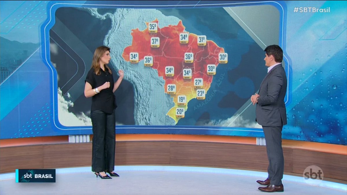 RadarSBTista's tweet photo. 🚨 NOVIDADE: A previsão do tempo estreou hoje no #SBTBrasil e passa a fazer parte do jornalístico diariamente.

A novidade marca o retorno do quadro de previsão do tempo ao principal telejornal do #SBT. https://t.co/m8JD7vx6Yz