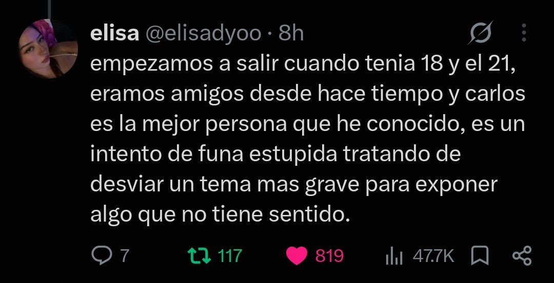 josttylol's tweet photo. @dreamdevourertr @martiredimus @aislad011776 @veronica1hgm Son las palabras de la propia Elisa contra las tuyas. (+ Decir feliz cumpleaños no tiene nada que ver) https://t.co/m9uzh9paKL