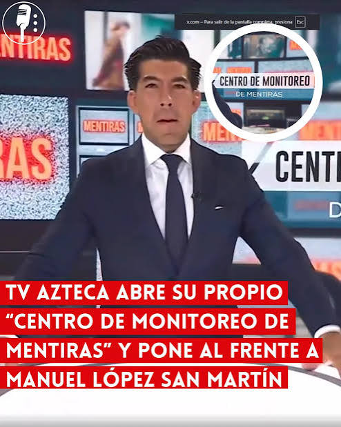 jose_anbriz's tweet photo. LO QUE HACÍA FALTA YA LLEGÓ
TV Azteca lanzó el espacio "El Verificador" (referido en redes y por críticos como un centro de monitoreo o detector) para revisar y contrastar las declaraciones del Gobierno de México. 
¿Qué es "El Verificador"?
Objetivo: Analizar lo que las autoridades federales afirman, desmienten o evitan explicar mediante el uso de documentos, cifras y datos. 
Presentado por Luciano Pascoe, director de comunicación de la televisora, con el respaldo público del empresario Ricardo Salinas Pliego. 
Será transmitido a través de los espacios digitales de Azteca Noticias y ADN Noticias.
