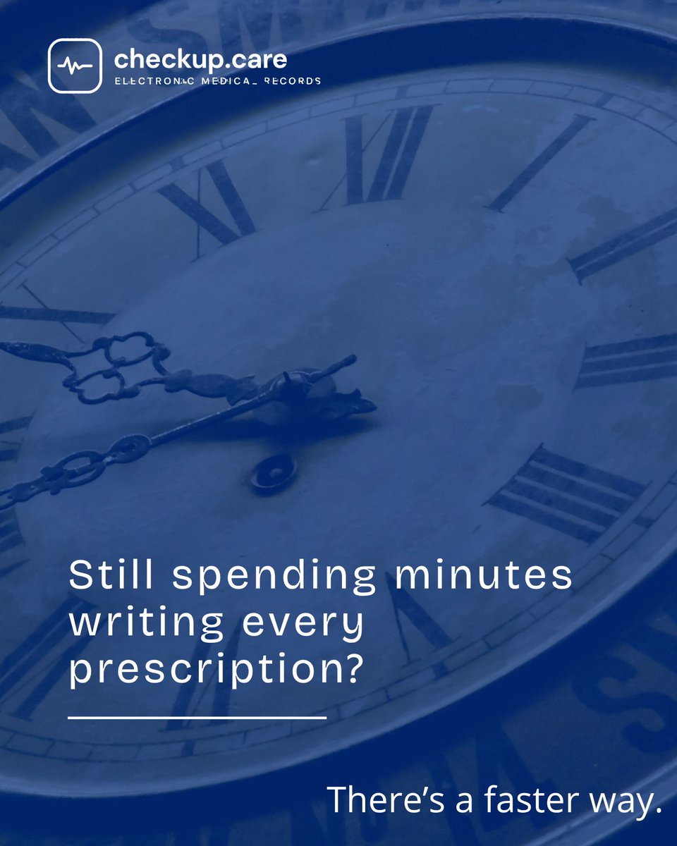 checkupcare's tweet photo. Still spending minutes writing every prescription?

https://t.co/JmgZUguZ6x's Rx templates — vitals, complaints, history, diagnostics — all in one frame. Personalise once, reuse always.

Review. Send. Done.

DM about the Rx Module.
#EMR #Prescription https://t.co/n7Yi4SHgrL