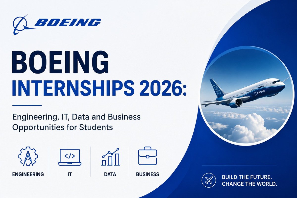 ReignGigs's tweet photo. Boeing Internships 2026: Engineering, IT, Data and Business Opportunities for Students
https://t.co/mX1ACfjwbq
Launch your career with Boeing internship opportunities across engineering, technology, data, and business.
#Boeing #Internships #EngineeringJobs #TechCareers https://t.co/gvclJJX3AM