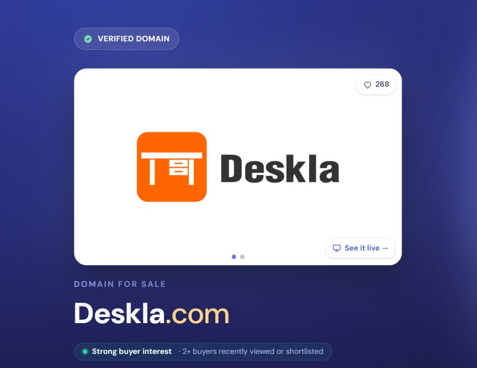 nilayinfotech's tweet photo. 🔥https://t.co/tnizgk9LB2 Domain name for sell
#Deskla #DesklaCom #DomainName #DomainForSale #BrandableDomain #PremiumDomain #StartupName #StartupBranding #BusinessName #BrandName #OfficeFurniture #OfficeDesign #Workspace #Workplace #ModernWorkspace #HomeOffice #OfficeSupplies https://t.co/HcvtZhI0Wi