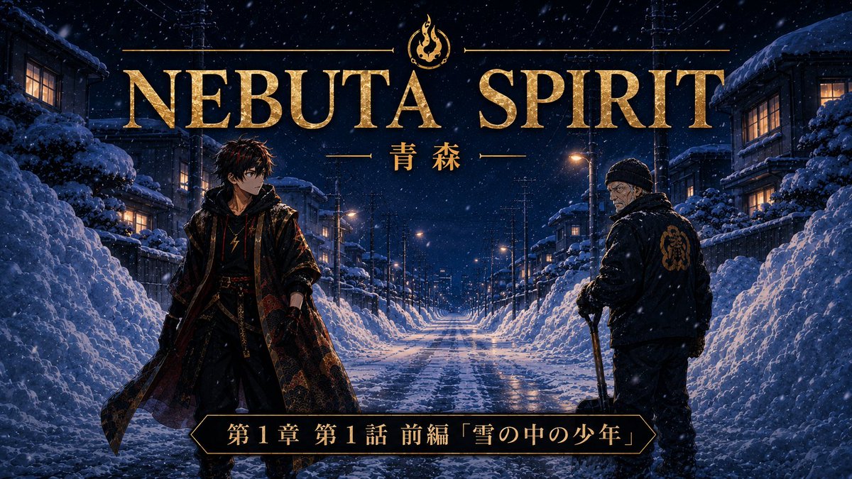 NEBUTASPIRIT's tweet photo. 物語は、雪の中から始まる。

雪の中で目を覚ました少年・ライガ。
自分が誰なのか、なぜここにいるのかも分からない。

覚えているのは――自分の名前だけ。

『NEBUTA SPIRIT』
青森編 第1章 第1話 前編
『雪の中の少年』

📖 noteで公開中

#NEBUTASPIRIT #青森 #創作 https://t.co/rwt2J1ugrb