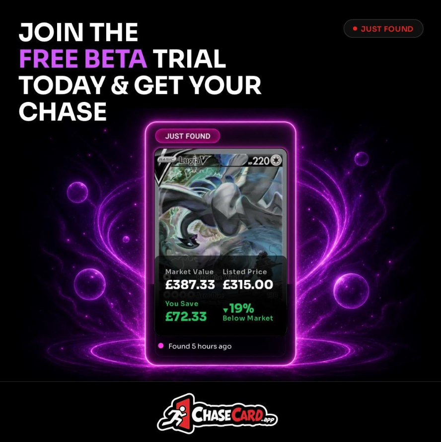 ChaseCardApp's tweet photo. Just found: Lugia V for £315.00 — 19% below market! 🔥

Find your next grail: https://t.co/AngnqIQjHc

#PokemonTCG #ChaseCardApp #PokemonCards #TCGCommunity #CardCollector https://t.co/o0KZ1IQwJe