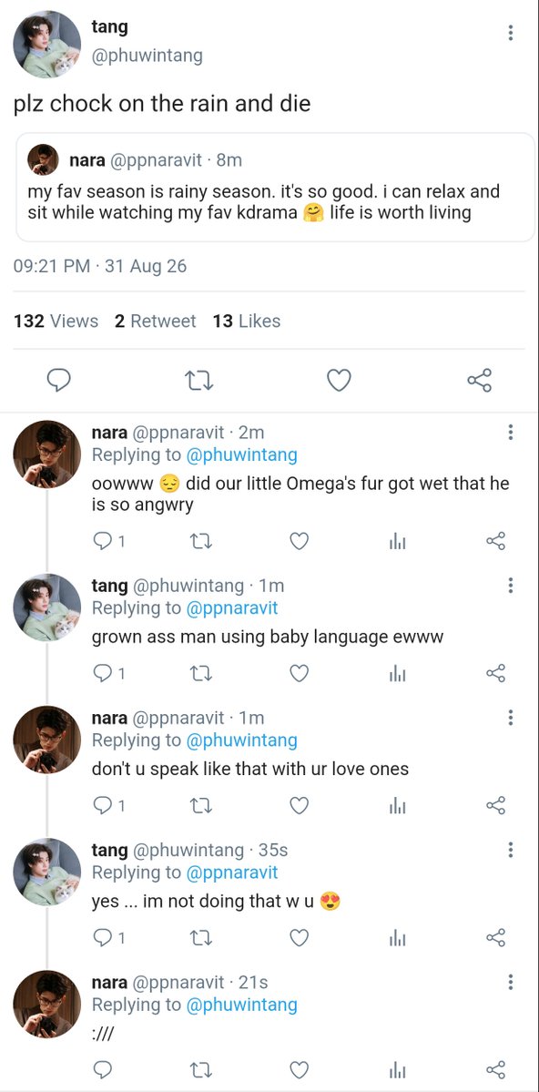 Madebytaba's tweet photo. #PondPhuwin (omegaverse) AU –

where Phuwin is an omega and Pond is an alpha. Despite being in the same friend group, they can't stand the sight of each other. but things got softer eventually. https://t.co/GZMnqxGANL