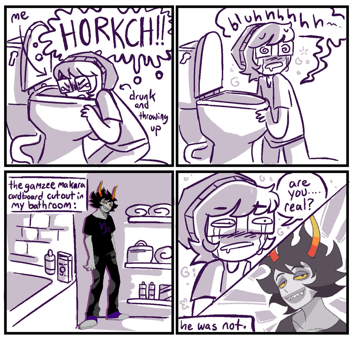 whirlyskip's tweet photo. an artistic recreation of my evening #homestuck https://t.co/nyiES3MiID