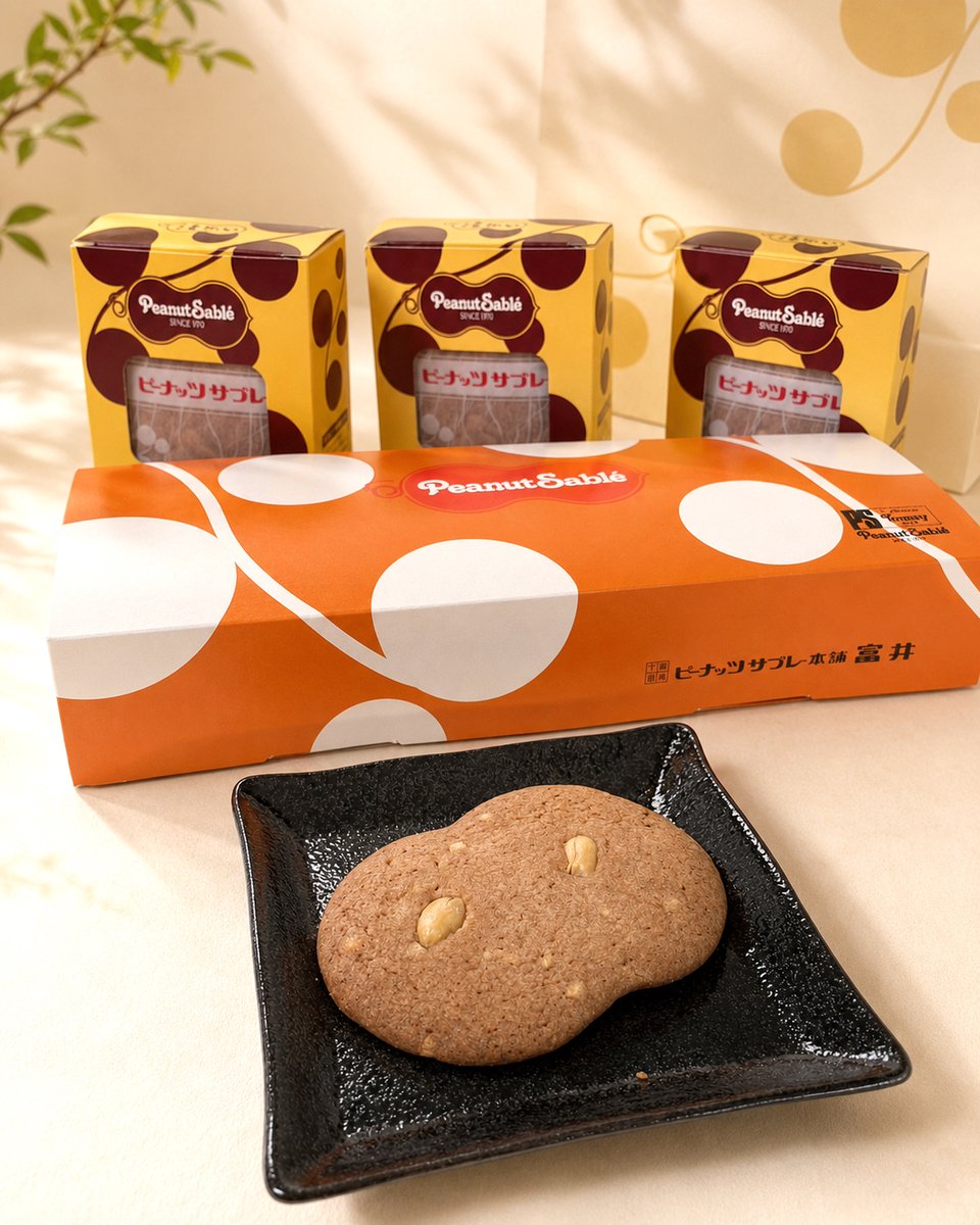 ps_paper_lab's tweet photo. 千葉県産落花生をふんだんに使った、とみいの「ピーナッツサブレー」🥜

誕生は1978年。
職人が一枚一枚、手作りで丁寧に焼き上げる変わらぬおいしさ。
いただいたらめちゃくちゃ嬉しいし、帰省土産や県外の方へのご挨拶に抜群の威力を発揮します！

#ピーナッツサブレー #千葉とみい #千葉土産 https://t.co/ps8ffr6bsX