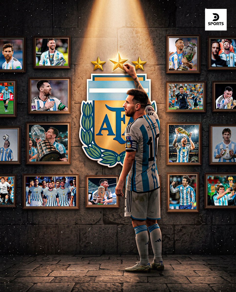 DSportsAR's tweet photo. LA TERCERA ESTRELLA, CON LIONEL MESSI COMO ESTRELLA ⭐⭐🌟

🏆🇦🇷 La conquista del #MundialEnDSPORTS Catar 2022 será una gesta recordada para toda la vida. https://t.co/EKE5bOYwte