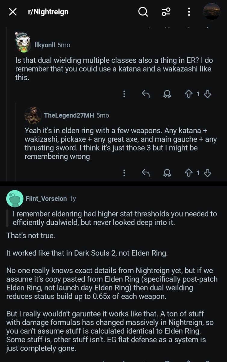 ApePupo12's tweet photo. @SonicHero3D I know the base state requirements *1.5 to power stand for DS2. But good to know there are different compatible weapons for each weapon class.

Still the majority ER pvp/e community refer the same class dual wielding as power stance, for sure it's a simplified version of DS2. https://t.co/oPkVHNgxkQ