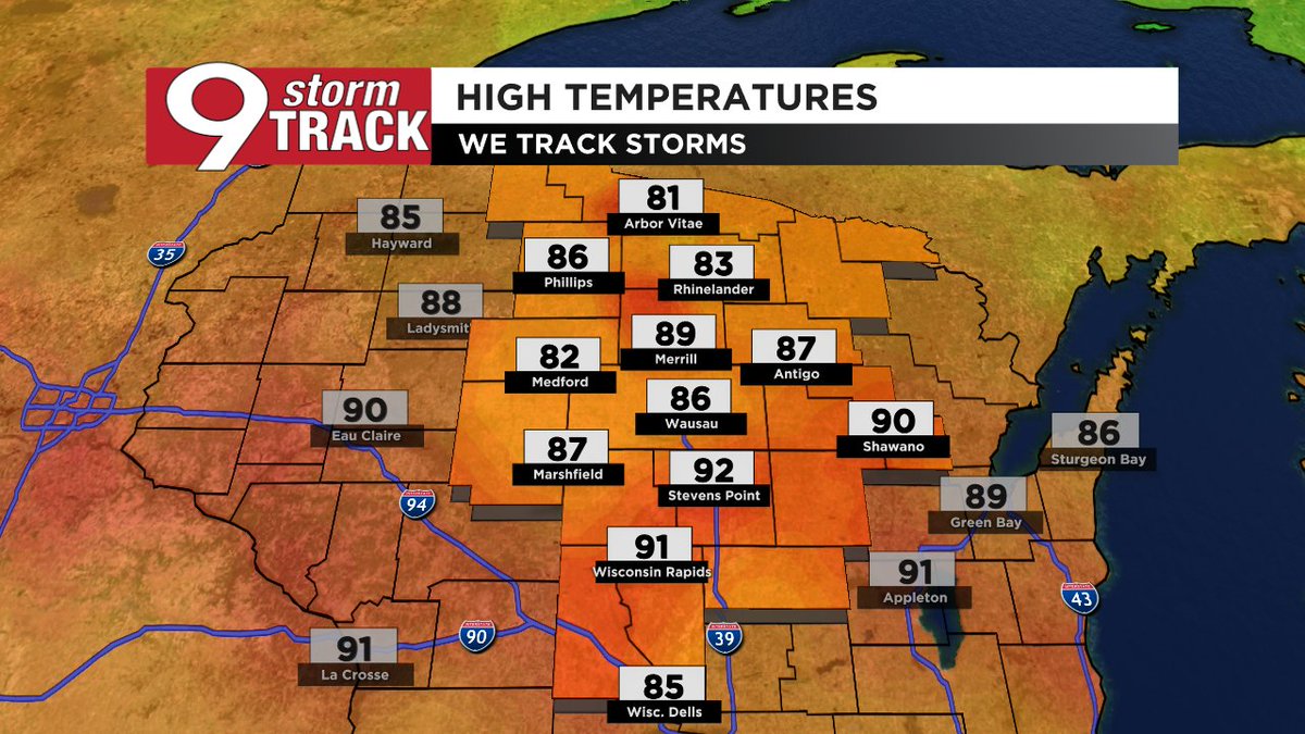 Stormtrack9's tweet photo. We had some very warm temperatures today (more than 10 degrees above normal for this time of year). With the humidity, our heat index was near 100 degrees! One more warm day is in the forecast tomorrow with highs in the upper 80s. https://t.co/IiQXoLjZiE
