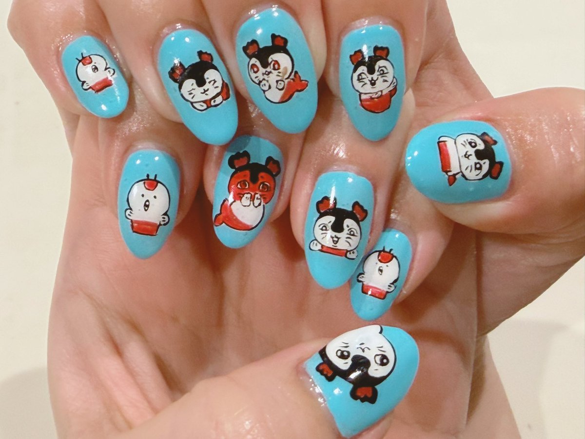 tokio_nail's tweet photo. #tokionail #新宿 #新宿御苑 #ネイルサロン #キャラネイル #痛ネイル #イベントネイル #ライブネイル #持ち込みネイル #持ち込みデザイン #手書き #駅近 #nails #tokyo  #ちいかわ  #セイレーン  #人魚 https://t.co/JlLVigYG7U