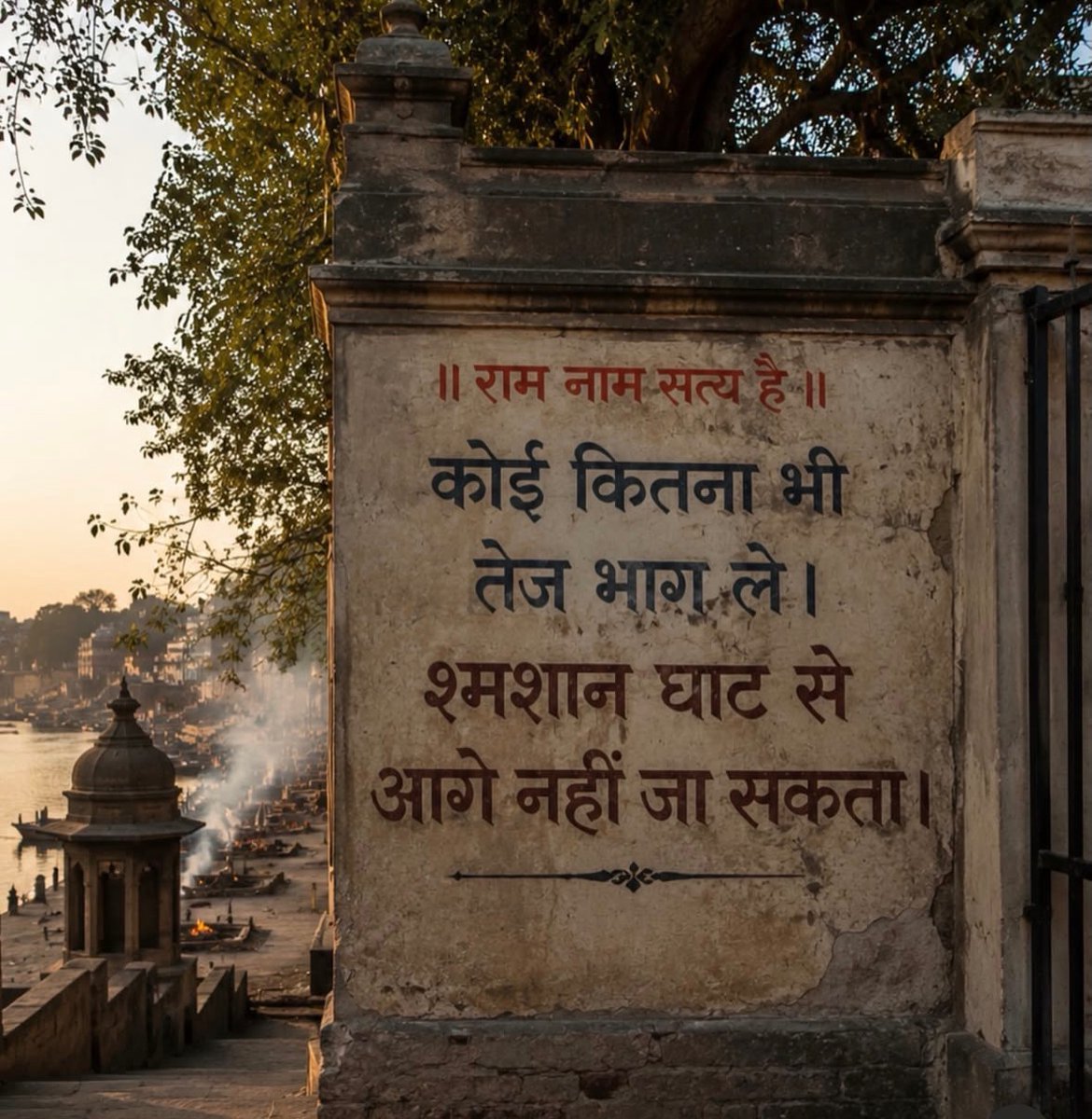 iamarjun99's tweet photo. कोई कितना भी तेज भाग ले । श्मशान घाट से
आगे नहीं जा सकता। https://t.co/REp0AMcmdx