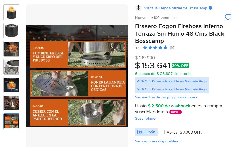 TodoCalefon1's tweet photo. Brasero Fogon Fireboss Inferno Terraza Sin Humo 48 Cms Black Bosscamp. Buscar ID de producto en Mercado Libre: 👉 ZHHFCD-H1MP, ver más: 👉 https://t.co/Zi0QCqMlEG 
#Brasero  Grau  Baquedano  Aramco  Veneco  Pinilla  #LosCruzados  San Miguel  Bernedo  Fran Maira  Chilenos  Ayyy https://t.co/Y4Zv5GBA4V