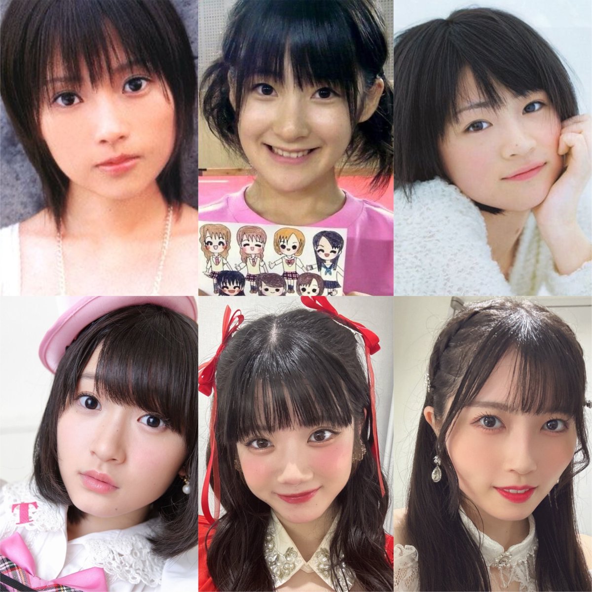 kumaihyo's tweet photo. ハロプロ顔って大きく①なっち系統(黒目がちで薄顔)と②あやや系統(おさるさん顔)がいると思ってる
①はグループに1人は必ずいるタイプ。黒目がちで色白で幼い印象だけど、横から見ると西洋の美少年みたいな整った横顔。
②も黒目がちだけど大人顔の美形、笑うと見える歯の数が多い。 https://t.co/n0Nk8YyVId