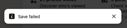 joelspeck's tweet photo. @LinkedIn @LinkedInHelp  your website is glitching. No uploaded documents or images - attachments or profile images - are able to be saved. Please correct this, please and thank you https://t.co/a6cU9NQ675