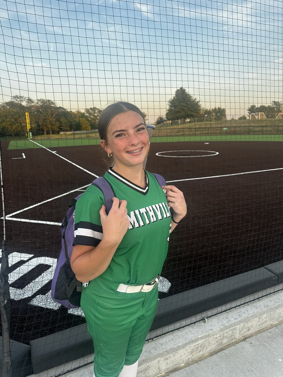 RoseSilvius's tweet photo. Great way to open our new field! Excited to come in and help our team win! 2ip 0h 3ks! Sky is the limit for the Smithville girls! @BrianMercerNKC https://t.co/txKk3jNeGU