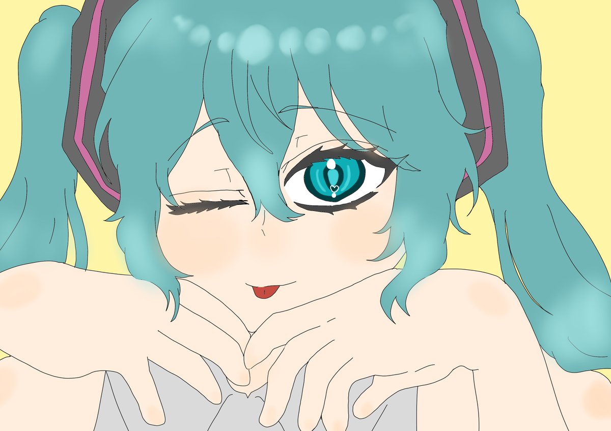 irohaniko1's tweet photo. #絵描きさんと繋がりたい
#絵柄が好みって人にフォローされたいㅤㅤ 
#絵描きさんフォロバ１００ 
初描き初音ミクちゃｑん描いた～！ https://t.co/brz6AltVMN