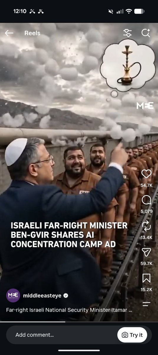 DaveMilbo's tweet photo. Ben-Gvir's AI-generated ad for a fucking concentration camp is one of the worst things I've ever seen (I admit I've had that thought a lot recently!). If you're still supporting these pricks, or haven't opened your mouth against them, your cowardice/evil has no limit, no red line https://t.co/x0E6wSc9VU