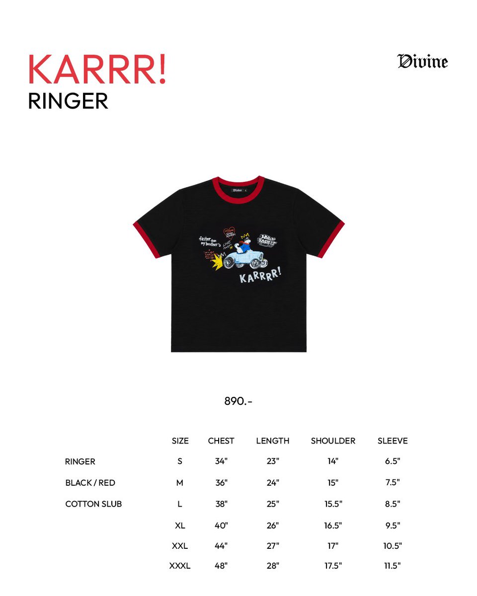 DIVINEByGemini's tweet photo. Divine Karrr !

DROP 2

🏎️ SEE YOU ON 4-5-6 SEPTEMBER 2026
🚙 GEMINI ART-VENTURE CONCERT 🎨
🚗 BITEC LIVE

◾️ Karrr Ringer Tee
Black with Red trim
Cotton Slub 
Size : S / M / L / XL / XXL / XXXL

◾️ Karrr Ringer Tee
White with Blue trim
Cotton 100%
Size : S / M / L / XL / XXL / XXXL

◾️ Bubblegum Pink Karrr Long Sleeve Tee 
Cotton Slub
Size : S / M / L / XL 

◾️ White Karrr Long Sleeve Tee
Cotton Slub
Size : S / M / L / XL

#GeminiConcert
#DivineKarrr
#DivineOfficial