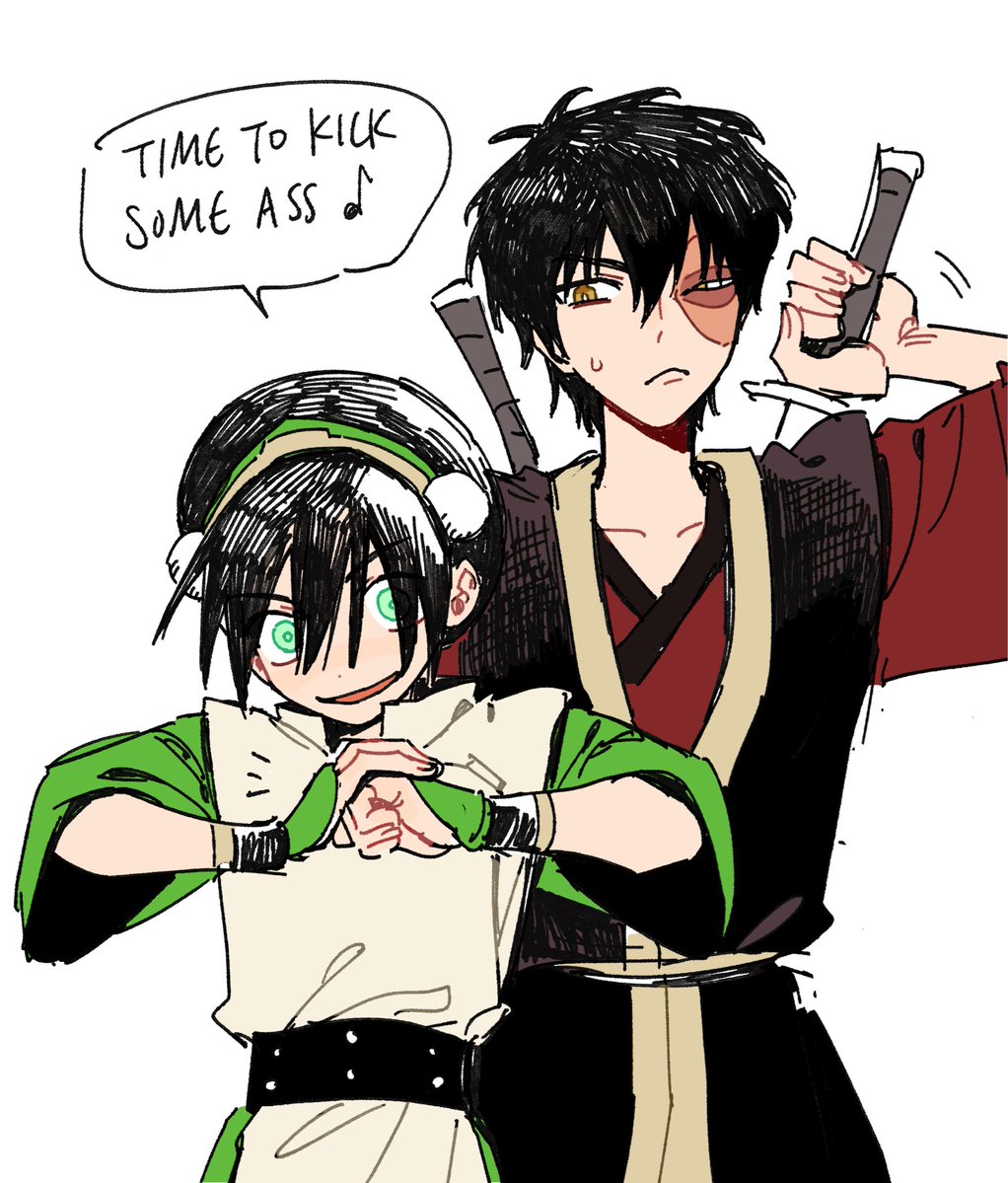 tophzerock's tweet photo. I wish we saw more of toph and zuko fighting tgt in the series #zutoph https://t.co/4q542oM7Fe