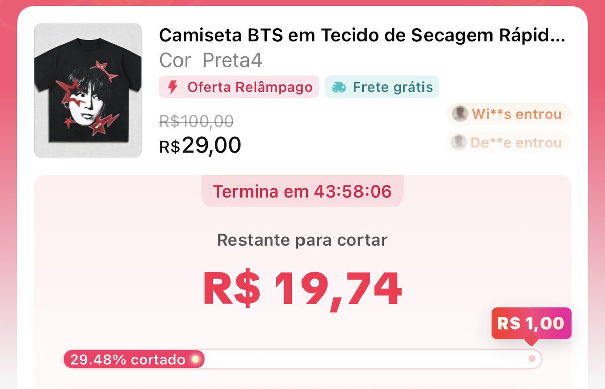 jjkcrystaI's tweet photo. Quem vai me ajudar a cortar o preço da  blusinha do bts? ✂️😔

Tags: tiktok, tiktok shop, show bts, 1 real
https://t.co/oeamiwV8PV https://t.co/fJ1bTf4eCZ