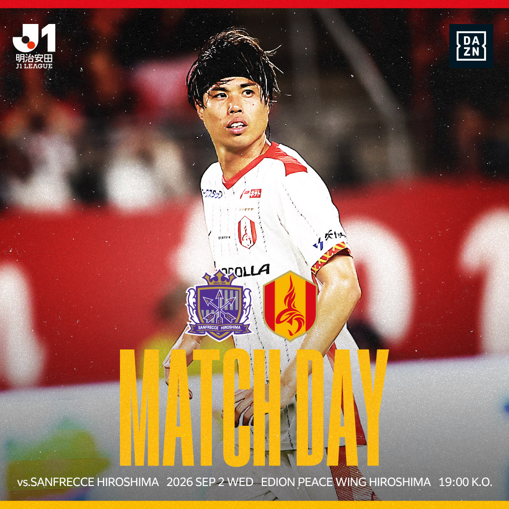 nge_official's tweet photo. 🔴#MATCHDAY🟡

🏆２０２６／２７ 明治安田Ｊ1リーグ 第5節
🆚#サンフレッチェ広島
🏟エディオンピースウイング広島
🕖19:00 KICK OFF
▶️https://t.co/H3PZlbI6En

中3日の連戦❗
それぞれの場所から熱い後押しをお願いします🤜🤛

#さあ行こうぜ名古屋🔥
#grampus #グランパス https://t.co/vJkZvvI1g5
